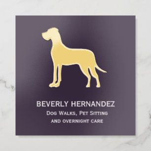 FOIL Great Dane Dog Walker Trainer Puppy sitting Business Cards