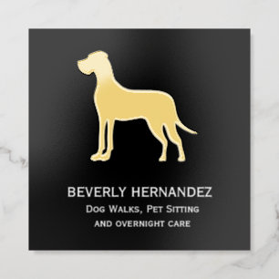 FOIL Great Dane Dog Walker Trainer Puppy sitting Business Cards