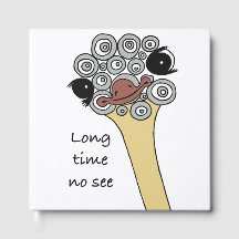 Foil Guestbook – Ostrich Doodle Design „Long Time 