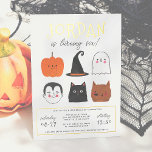 Foil Halloween Friends Modern Boy Birthday Party Foil Invitation<br><div class="desc">Add some shine to your birthday party invitations with real gold, silver, or rose gold foil! This modern design features the birthday boy's name in real foil-pressed big capital letters in one of my favorite decorative fonts, below, his age appears in cute script typography. Underneath, in the middle of the...</div>