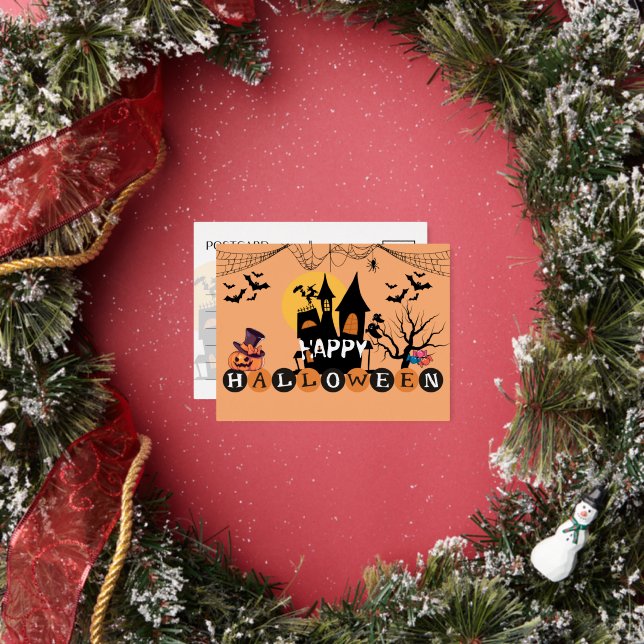 Foil Happy Halloween Post Card (Insitu)