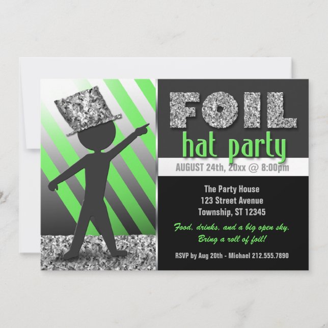 Foil Hat Party Invitations (Front)