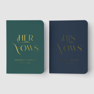 Foil His and Hers Wedding Ceremony Vow Books