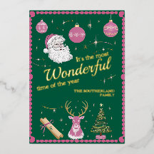 Foil Holiday Card - Personalized Festive Greetings