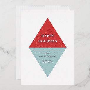 Foil Holiday Geometric Christmas Card - Red