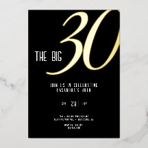 Foil Invitation 30th Birthday Customizable