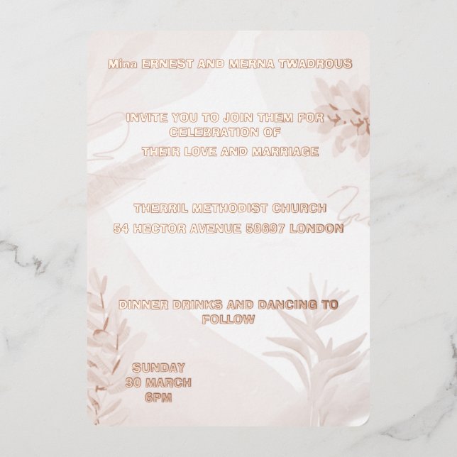 foil invitations wedding (Front)