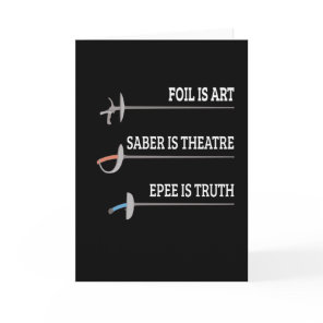 Foil Is Art Fencing Fencer Epee Fencing Card