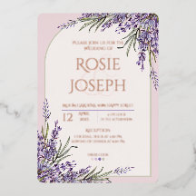 Foil Lavender Wedding Invitation
