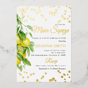 Foil Lemon Bridal Shower Invitation