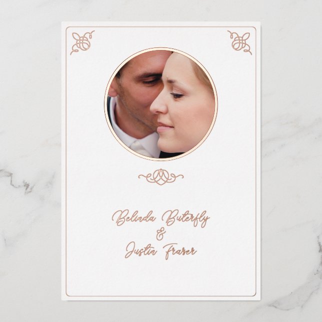  Foil Line Couple Wedding Invitation  Foil Invitat Foil Invitation (Front)