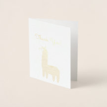 Foil Llama Thank you card
