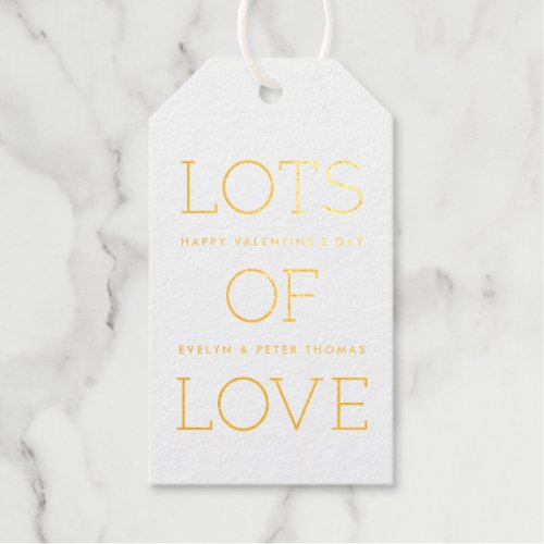 Foil Lots of Love Valentines Day Photo Gift Tag