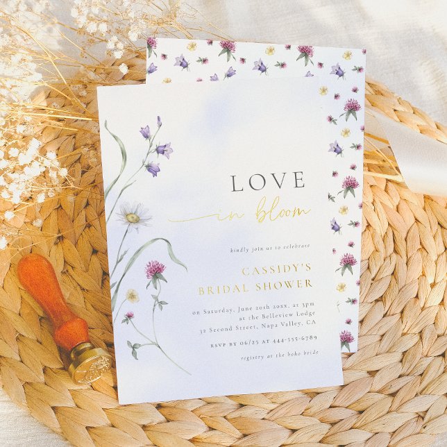 Foil | Love in Bloom Wildflower Bridal Shower Foil Invitation (Creator Uploaded)