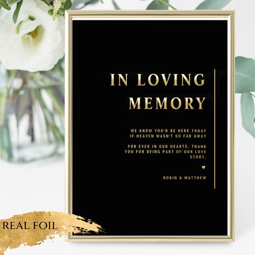  Foil Loving Memory Minimalist Black Wedding Sign