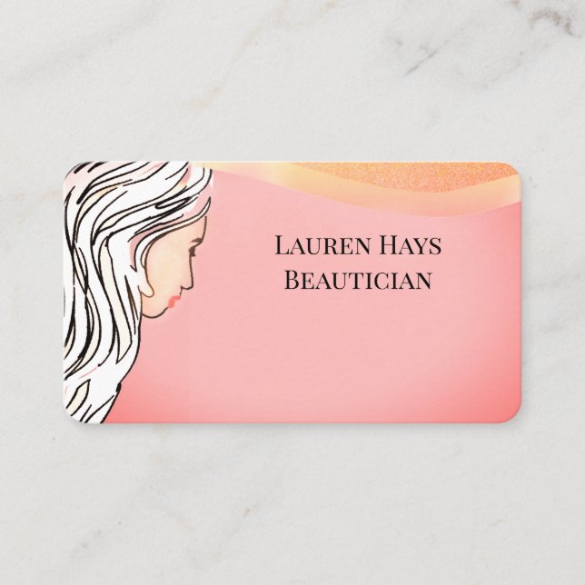 Foil Metal Black Gold Salon Hair Business Cards (Front)
