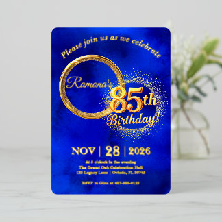 Foil Milestone Birthday Invitation Flat Card