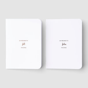 Foil Minimalist Personalized Wedding Vow Book Set