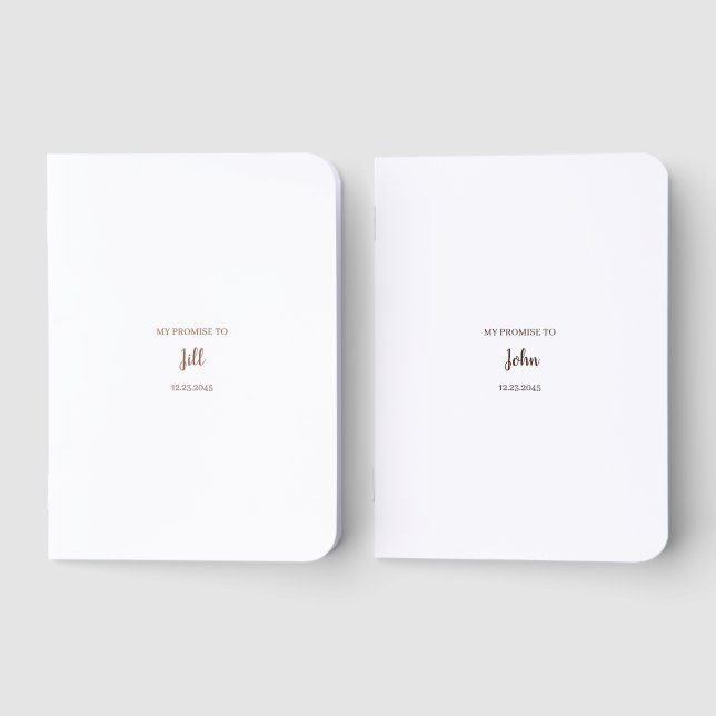 Foil Minimalist Personalized Wedding Vow Book Set (Front)