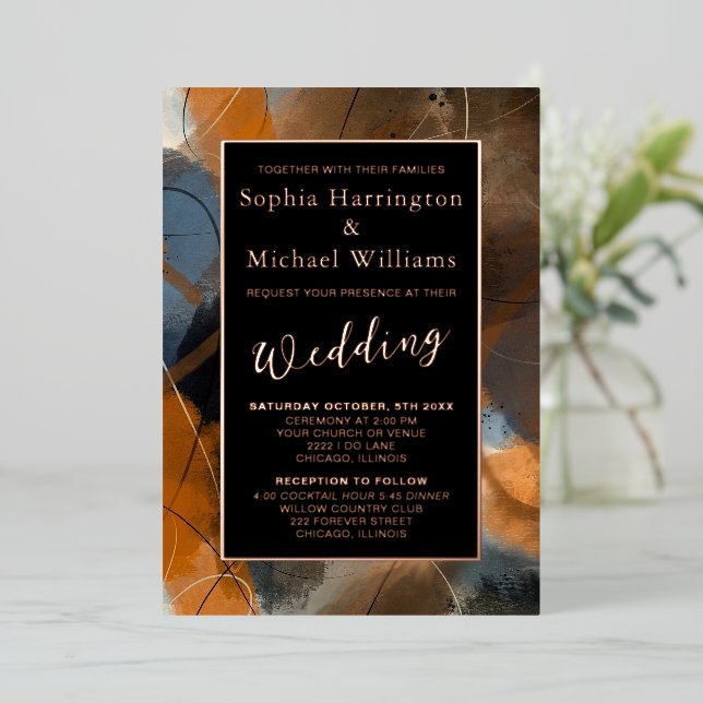 Foil Modern Abstract Editable Template Earthy Boho (Standing Front)