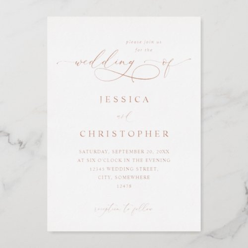 Foil Modern Calligraphy 3 Wedding Foil Invitation