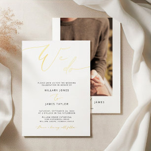 FOIL Modern We Do Calligraphy Wedding invitation Foil Invitation