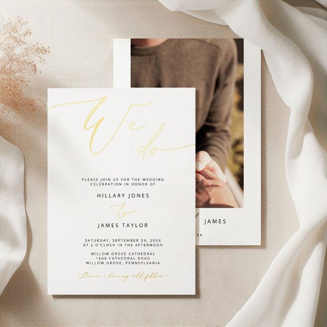FOIL Modern We Do Calligraphy Wedding invitation  Foil Invitation (Creator Uploaded)