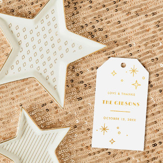 Foil Moon & Stars Celestial Wedding Favor Gift Tags
