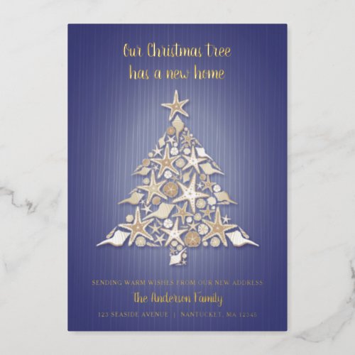 Foil Moving Announcement Christmas Card
