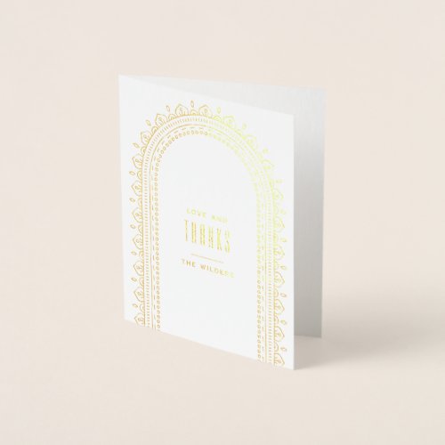 Foil Ornate Arch Frame Wedding Thank You Card