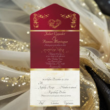 Foil Ornate Frame & Heart - Red