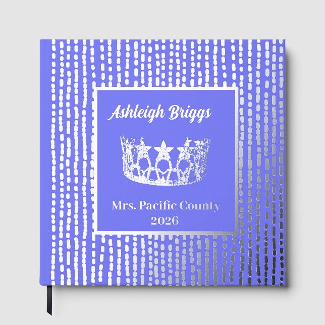 Foil Pageant Crown Photo Scrapbook with front text Foil Guest Book (Front)