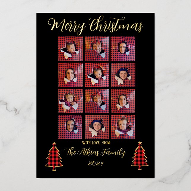 Foil Personalized Christmas Card  (Front)