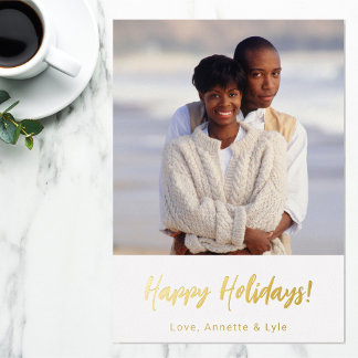 Foil Photo Christmas Card Template | Happy Holiday