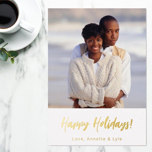 Foil Photo Christmas Card Template | Happy Holiday (Creator Uploaded)