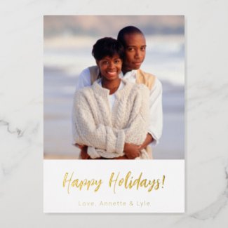 Foil Photo Christmas Card Template | Happy Holiday