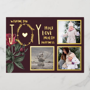 Foil PHOTO CHRISTMAS HOLIDAYS NEW YEAR 2022 2023 Foil Invitation