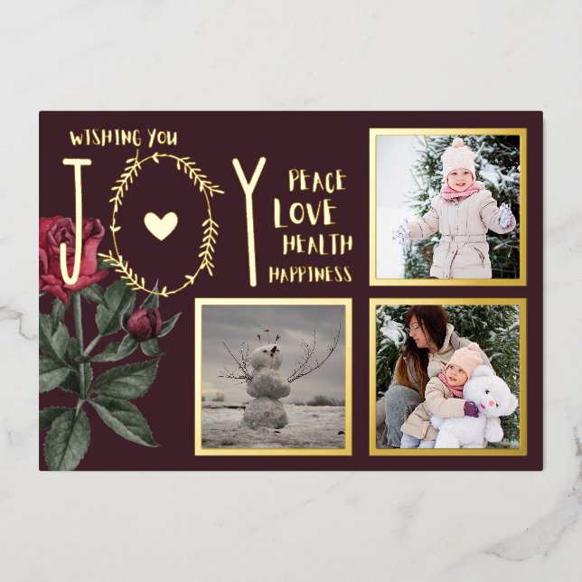 Foil PHOTO CHRISTMAS HOLIDAYS NEW YEAR 2022 2023 Foil Invitation (Front)