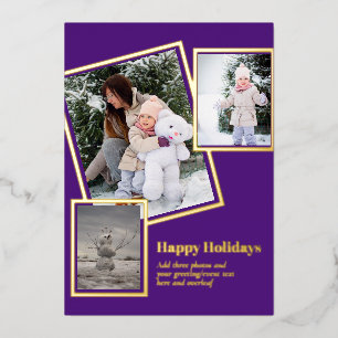 Foil PHOTO CHRISTMAS HOLIDAYS NEW YEAR 2022 2023 Invitation