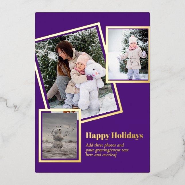 Foil PHOTO CHRISTMAS HOLIDAYS NEW YEAR 2022 2023 Invitation (Front)