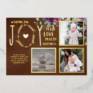 Foil PHOTO CHRISTMAS HOLIDAYS NEW YEAR 2022 2023 Invitation