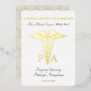 Foil Physician Assistant Graduate Invitation