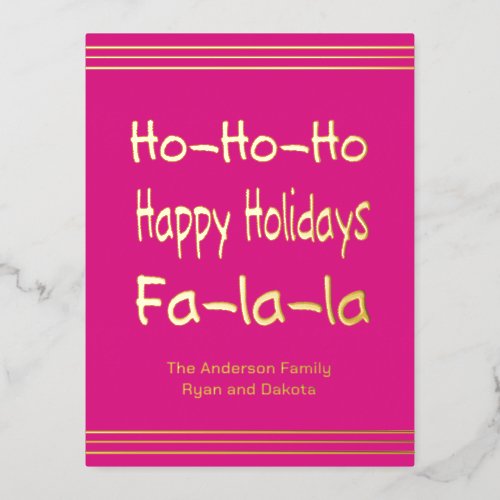 Foil Pink Holiday Post Card