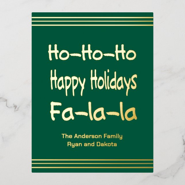 Foil Pink Holiday Post Card (Front)