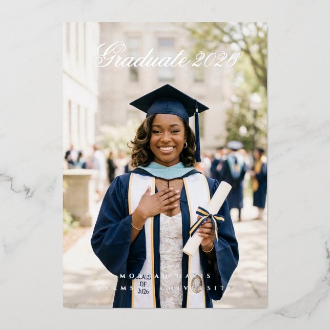 Foil Pressed Graduation announcement (Front)