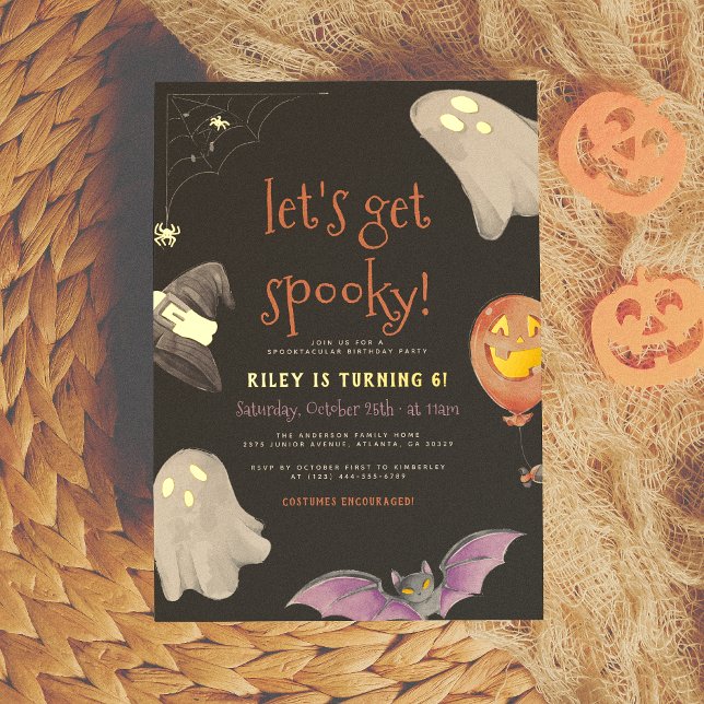Foil Pressed | Spooky Kids Halloween Birthday Invitation (Creator Uploaded)