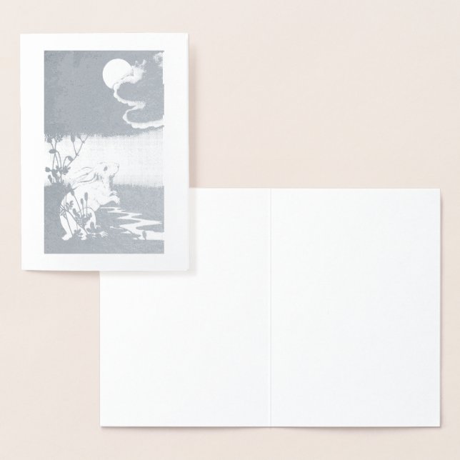 FOIL RABBIT WITH MOON GREETING CARD (Display)