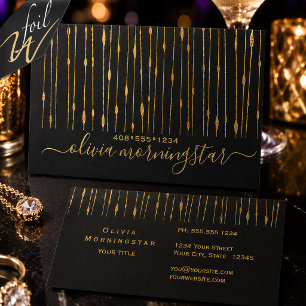 Foil Raindrops Beaded Curtain Business Cards