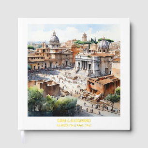 Foil Roman Forum Rome Italy watercolor event Foil Guest Book