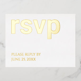 Foil RSVP Simple Stylish Meal Choices Postcard